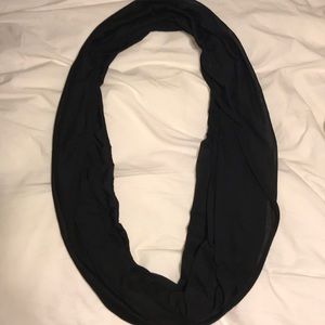Plain black super soft infinity scarf